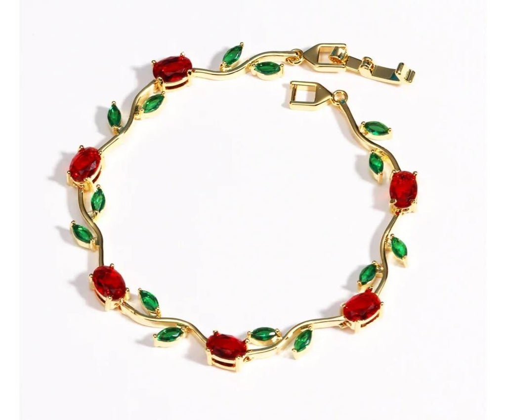 18K Gold Tulip Bracelet for Women Dainty Floral Bracelet