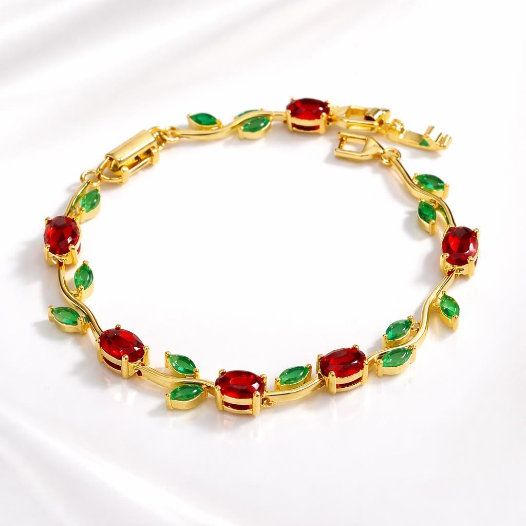 18K Gold Tulip Bracelet for Women Dainty Floral Bracelet