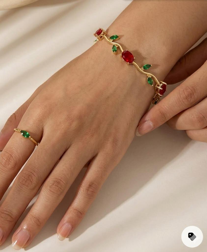 18K Gold Tulip Bracelet for Women Dainty Floral Bracelet