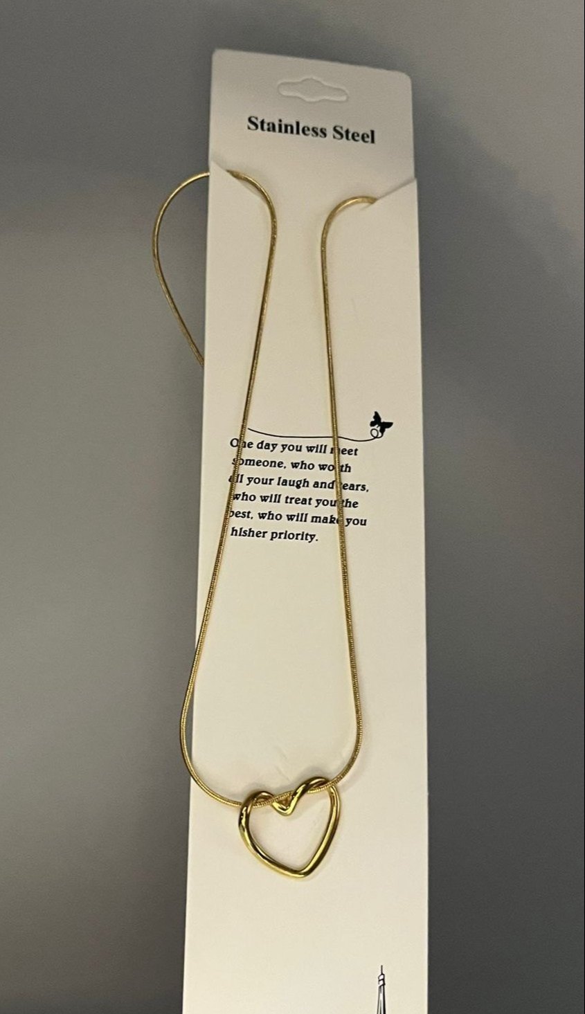 Hollow Heart Pendant Necklace | Stainless Steel Waterproof
