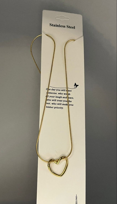 Hollow Heart Pendant Necklace | Stainless Steel Waterproof